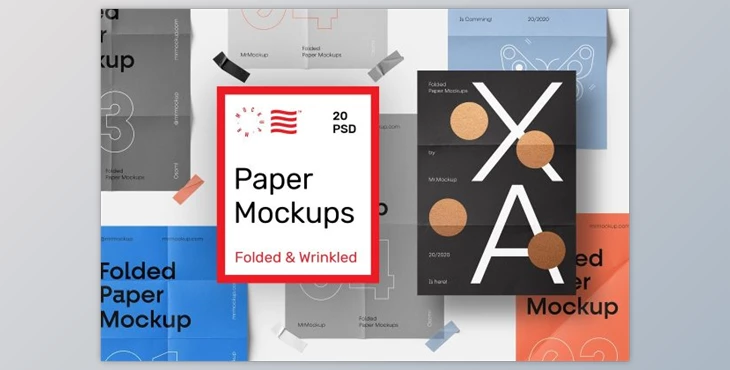 Download Folded Paper Mockups (JPG, PSD, PDF)