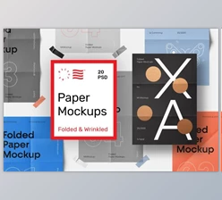 Download Folded Paper Mockups (JPG, PSD, PDF) CreativeMarket 4610821