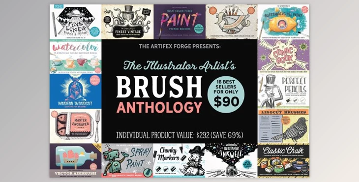 Download Illustrator Artist’s Brush Anthology (AI, PDF, EPS, PSD, JPG)