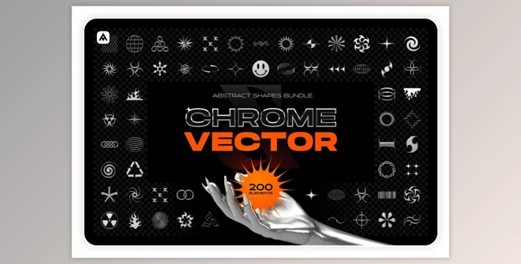 Download Chrome & Vector Abstract Shapes Pack By Samolevsky
