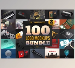 Download 100 Logo Mockups Bundle Vol2 CreativeMarket-2390073 (PSD, JPG, PNG)