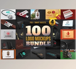 Download 100 Logo Mockups Bundle Vol.4 CreativeMarket-2512347 (JPG, PSD, PNG)