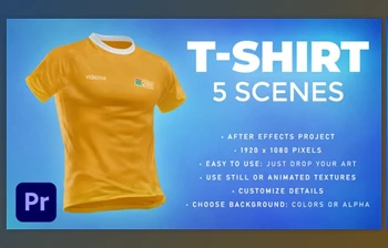 Download T-shirt - 5 Scenes Mockup Template - <span class='badge badge-warning'>Animated</span> Mockup PREMIERE - Videohive 33990164 - PR Project