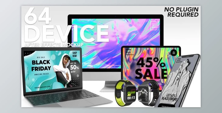 Download 64 Realistic App Promo Device Mockup Set (Videohive 25375219) - AE Project
