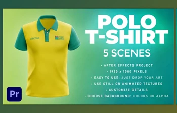 Download Polo T-shirt - 5 Scenes Mockup Template - <span class='badge badge-warning'>Animated</span> Mockup PREMIERE (Videohive 33877905) - PR Project