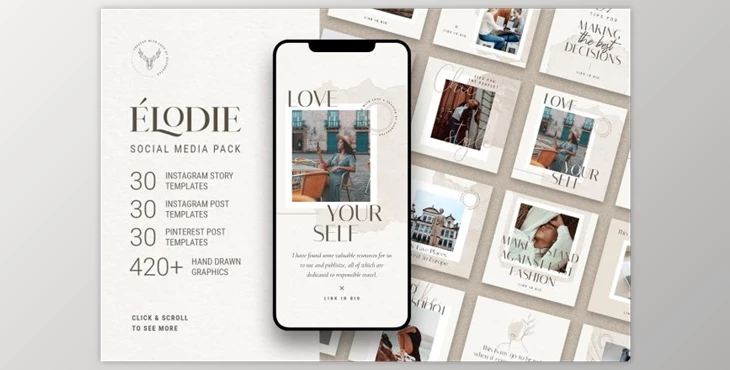 Download Elodie – Social Media Pack (PNG, PSD, PDF)
