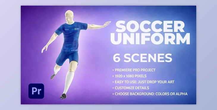 Download Soccer Uniform Mockup Template - Animated Mockup PREMIERE (Videohive 34549596) - PR Project