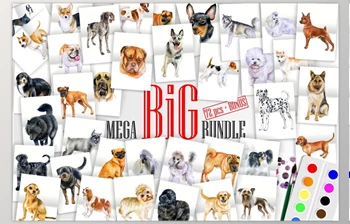 Download Watercolor Dogs BIG BUNDLE CreativeMarket-2391277 (<span class='badge badge-warning'>JPG</span>, PSD, PNG)