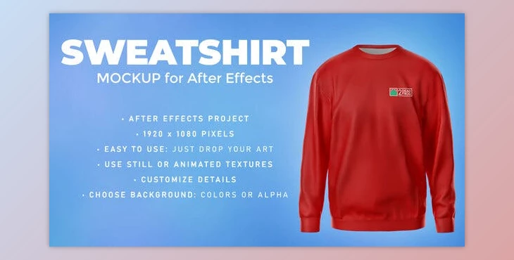 Download Sweatshirt Mockup Template - Animated Mockup PRO (VideoHive 35152516) - AE Project