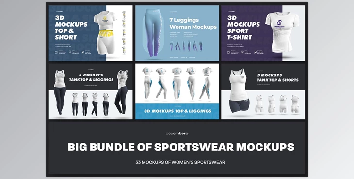Download Big Bundle Sportswear Women Mockups CreativeMarket - 6855330