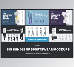 Download Big Bundle Sportswear Women Mockups CreativeMarket - 6855330