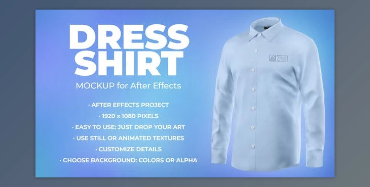 Download Dress Shirt – 5 Scenes Mockup Template – Animated Mockup PRO (Videohive 34761794) - AE Project
