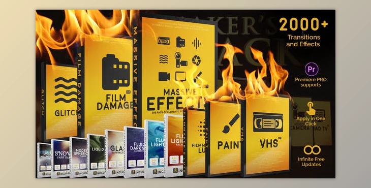 Download Videohive Massive Effects Toolkit Big Pack of Presets Transitions and Footages 24821008