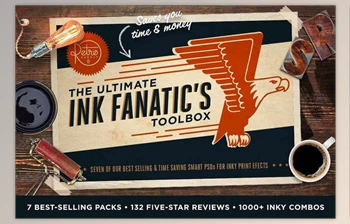 Download The Ink Fanatic’s <span class='badge badge-warning'>Toolbox</span> | Photoshop Bundle By RetroSupply