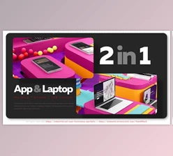 Download 2in1 App and Laptop Promo Isometric Colorful Style (Videohive 38859666) - AE Project