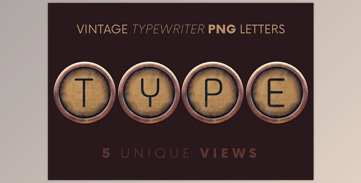 Download Vintage Typewriter – 3D Lettering CreativeMarket - 10241973