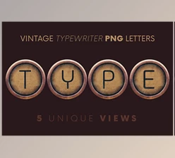 Download Vintage Typewriter – 3D Lettering CreativeMarket - 10241973