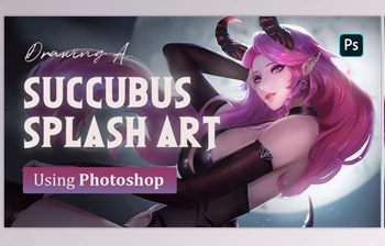 Download <span class='badge badge-warning'>Drawing</span> A Succubus Splash Art <span class='badge badge-warning'>Using</span> Photoshop By CGlas
