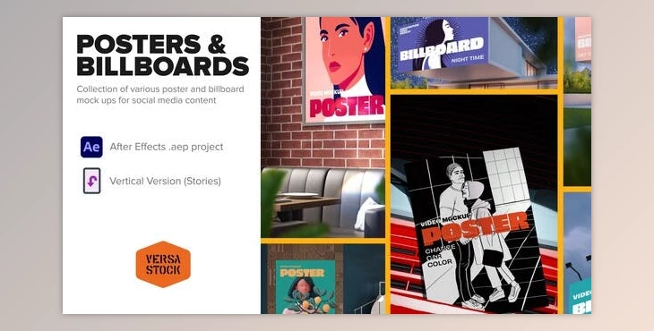 Download Various Poster & Billboard Mockups Stories (VideoHive 39963700) - AE Project