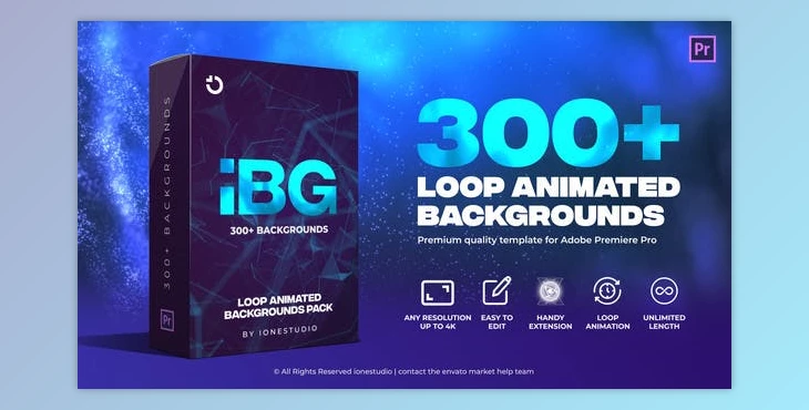 Download iBG | 300+ Loop Backgrounds for Premiere Pro (Videohive 35904445)