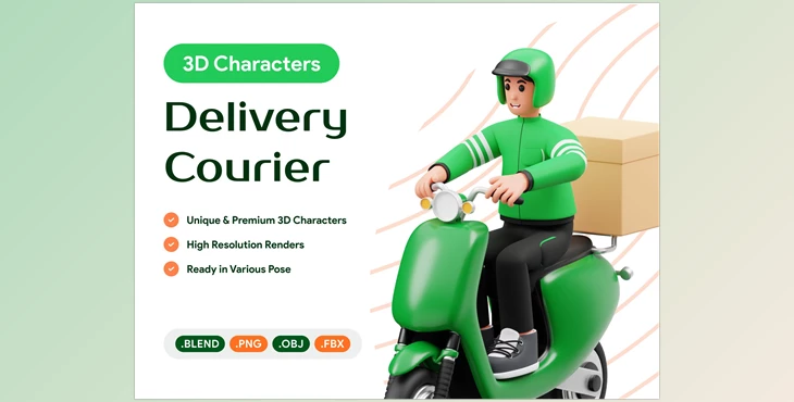 Download UI8 – Delivery Courier 3D Character Illustration