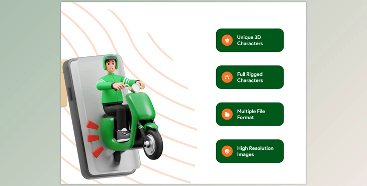 Download UI8 – Delivery Courier 3D Character Illustration