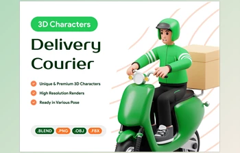 Download <span class='badge badge-warning'>UI8</span> – Delivery Courier <span class='badge badge-warning'>3D</span> Character Illustration