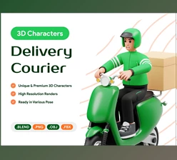 Download UI8 – Delivery Courier 3D Character Illustration