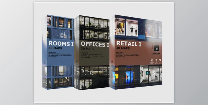 Download Gumroad – wParallax Bundle 1 and 2 One-Click-Interiors for Archviz