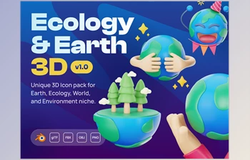 Download <span class='badge badge-warning'>UI8</span> – Earthy – Ecology & Earth <span class='badge badge-warning'>3D</span> Icon Set