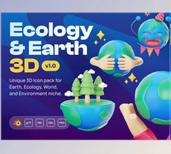 Download UI8 – Earthy – Ecology & Earth 3D Icon Set