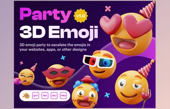 Download <span class='badge badge-warning'>UI8</span> – Emoty – <span class='badge badge-warning'>3D</span> Party & Celebration Emoji Set