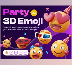 Download UI8 – Emoty – 3D Party & Celebration Emoji Set