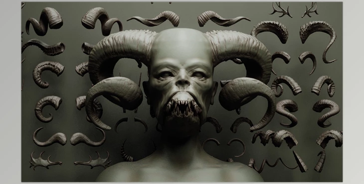 Download Artstation – HORNS – 60 Horns, Antlers, Frills & Horn Sockets IMM + VDM