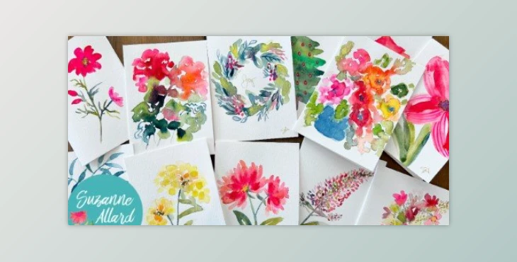 Download Let’s Paint Floral Greeting Cards