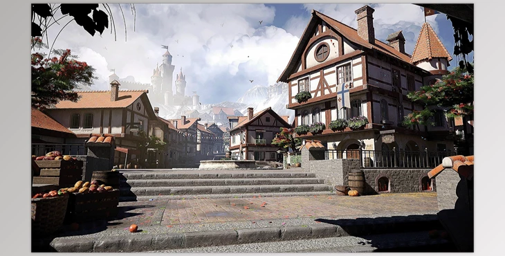 Download Unreal engine - Modular Medieval Town - Medieval Town v5.0