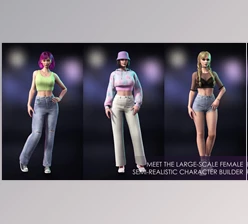 Download Unreal engine - Casual Wear Girls Pack 1 - Streetwear Modern Realistic Stylized Woman Character v5.3