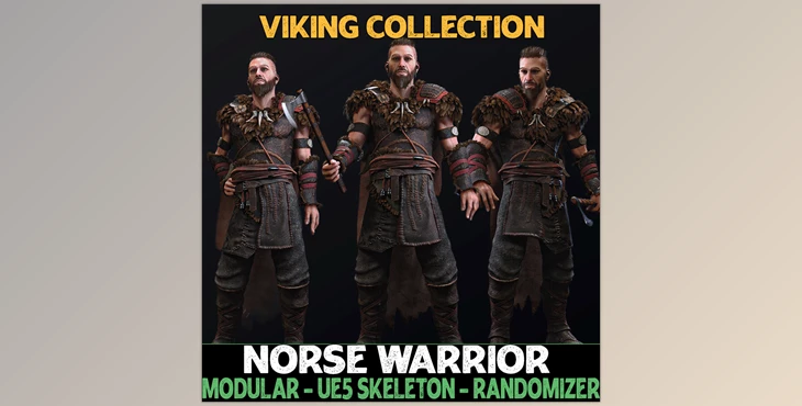 Download Unreal Engine - Characters Norse Warrior - Male Vikings - Fantasy Collection v5.01