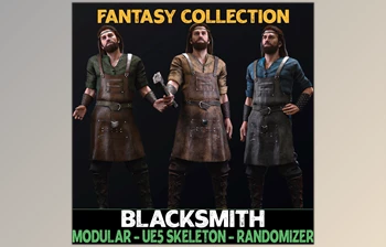 Download Unreal Engine - Characters Modular Blacksmith - Male Humans - Fantasy <span class='badge badge-warning'>Collection</span> v5.1
