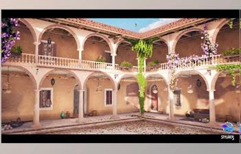 Download Unreal Engine - Stylized <span class='badge badge-warning'>Mediterranean</span> Courtyard ( Stylized, Courtyard, Stylised ) v5.3
