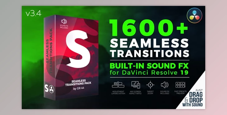 Download Seamless Transitions for DaVinci Resolve (Videohive 33184639)