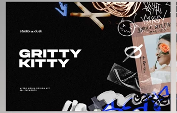 Download Gritty Kitty - Grunge design <span class='badge badge-warning'>kit</span> (Creativemarket 290826795)