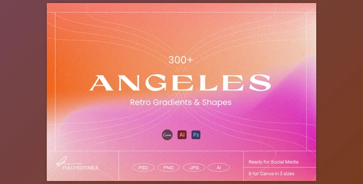 Sparrow and Snow - Download Angeles Retro Gradients & Shapes