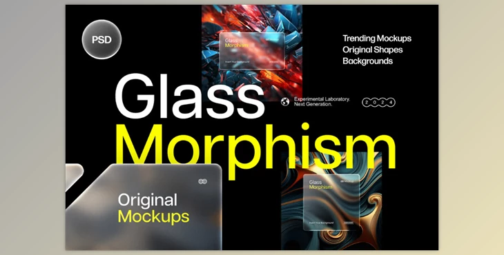 Pixelbuddha - Download Glass Morphism Frosted Mockups