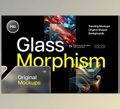 Pixelbuddha - Download Glass Morphism Frosted Mockups