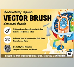 RetroSupply - Download The Awesomely Organic Vector Brush Essential Bundle for Adobe Illustrator