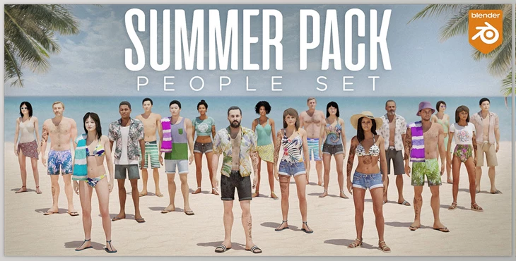 Blender - Download Summer Pack - People Set