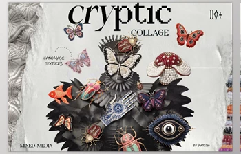 Download Cryptic. Mixed <span class='badge badge-warning'>Media</span> Collage (Creative Market 91955303)