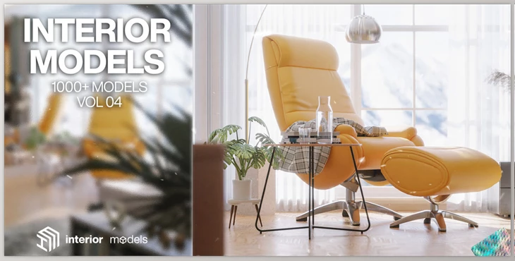 Blender - Download Interior Models Vol 04 | Kpack | Asset Browser