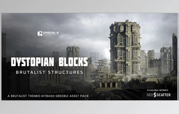<span class='badge badge-warning'>Blender</span> - Download Dystopian Blocks - Brutalist Structures Kitbash Buildings